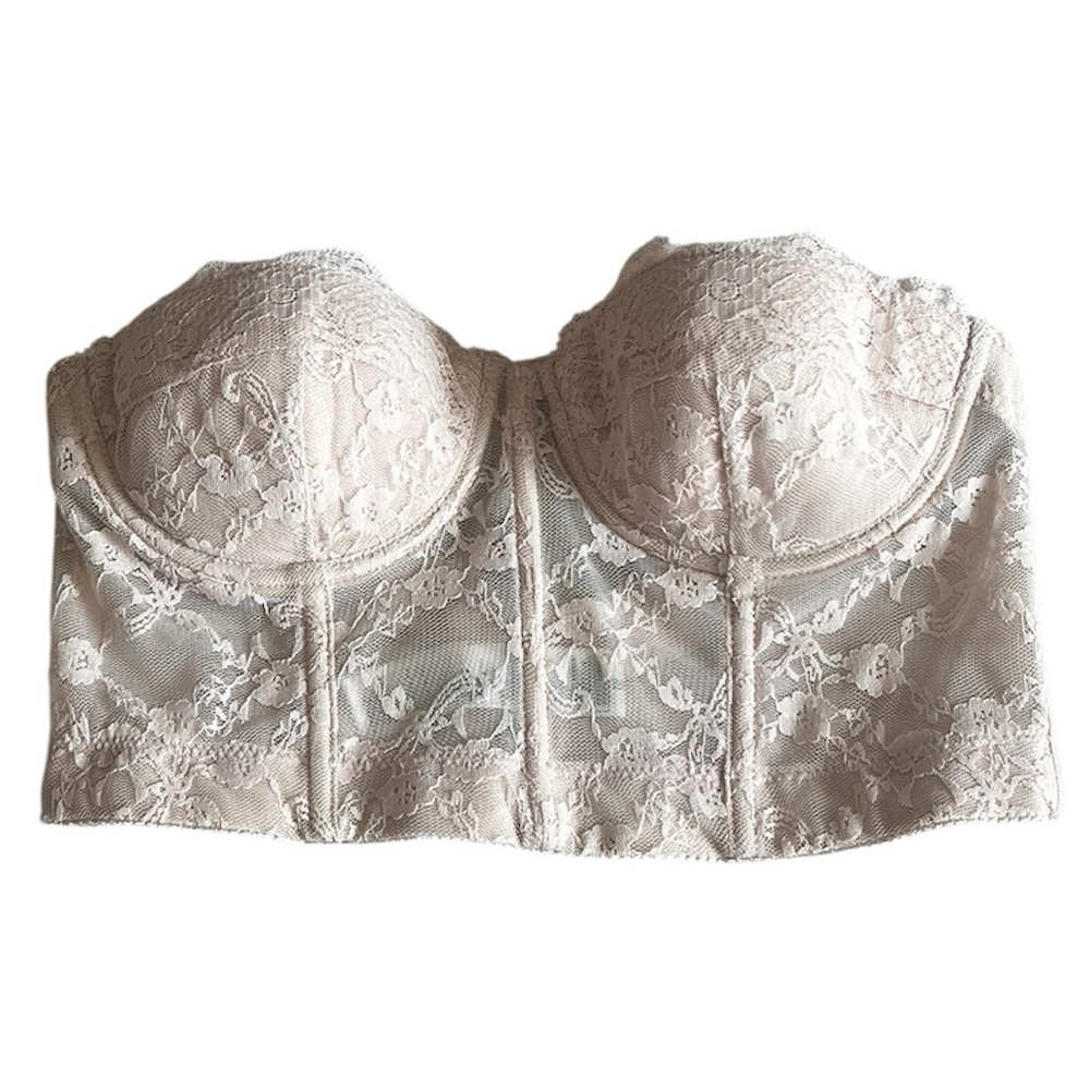 Forever 21 Brand New Women’s Nude Lace Bustier Bra Bralette Corset Top- 34B